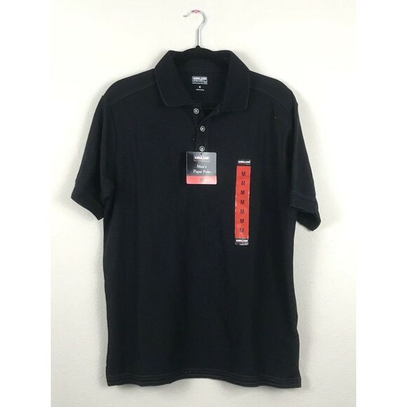 Kirkland Signature Black Short Sleeve NWT Polo Shirt Men's Size Medium - Picture 2 of 4